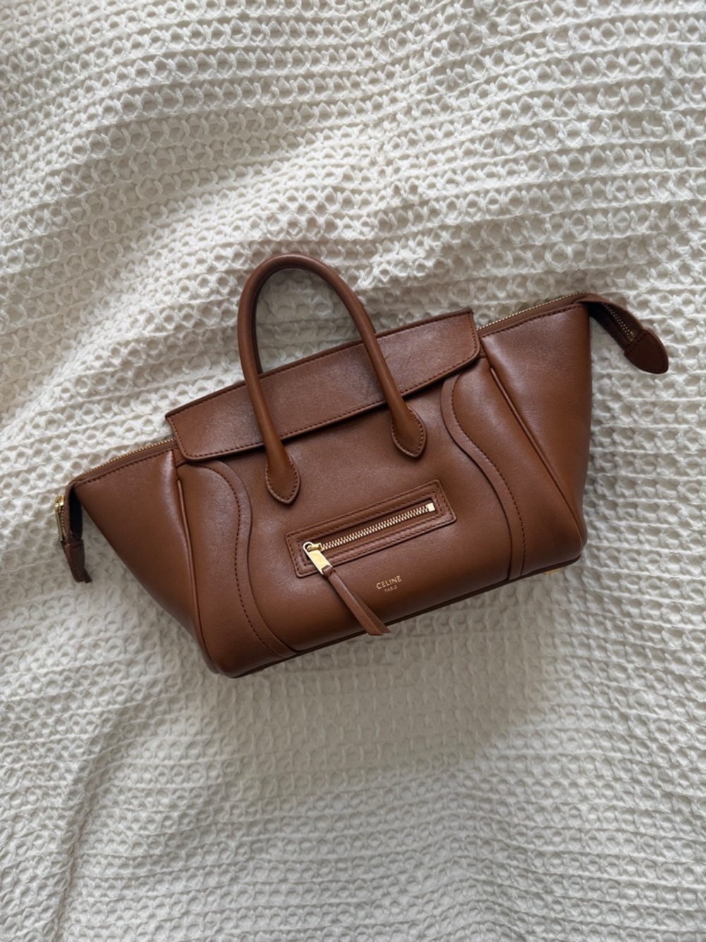Celine 
LITTLE LUGGAGE IN SUPPLE SHINY LAMBSKIN